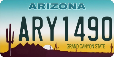 AZ license plate ARY1490