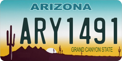 AZ license plate ARY1491