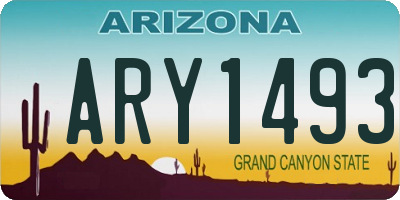 AZ license plate ARY1493