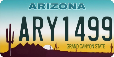 AZ license plate ARY1499