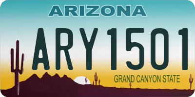 AZ license plate ARY1501