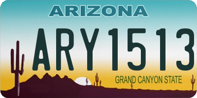 AZ license plate ARY1513