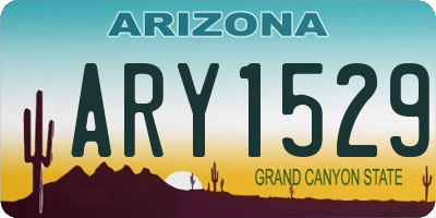 AZ license plate ARY1529