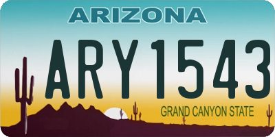 AZ license plate ARY1543