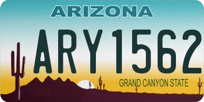 AZ license plate ARY1562