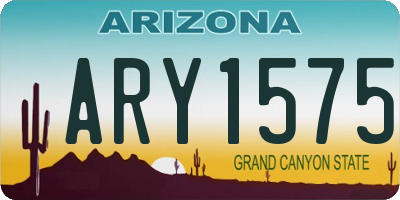 AZ license plate ARY1575