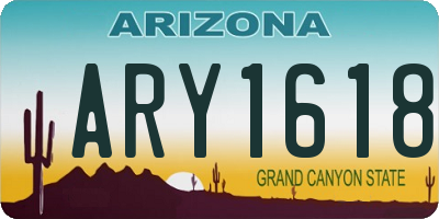 AZ license plate ARY1618