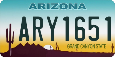 AZ license plate ARY1651