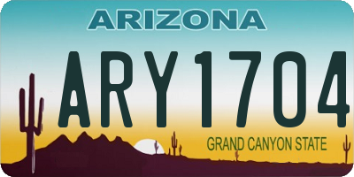 AZ license plate ARY1704