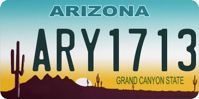 AZ license plate ARY1713