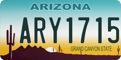 AZ license plate ARY1715