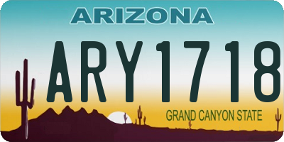 AZ license plate ARY1718