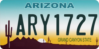 AZ license plate ARY1727