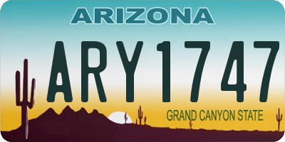 AZ license plate ARY1747