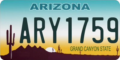 AZ license plate ARY1759