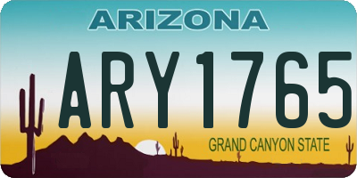 AZ license plate ARY1765
