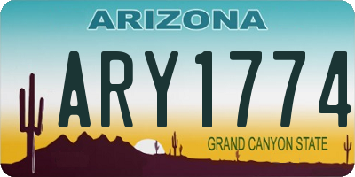AZ license plate ARY1774