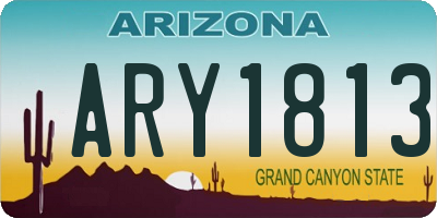 AZ license plate ARY1813