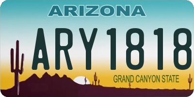 AZ license plate ARY1818