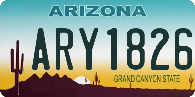 AZ license plate ARY1826
