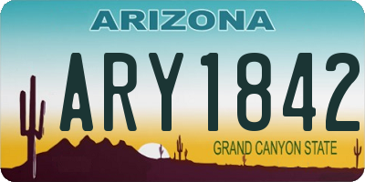 AZ license plate ARY1842