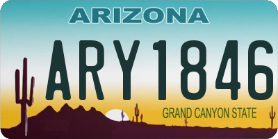 AZ license plate ARY1846