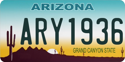 AZ license plate ARY1936