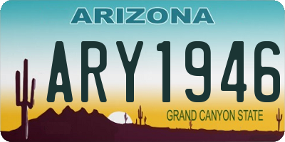 AZ license plate ARY1946