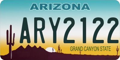 AZ license plate ARY2122