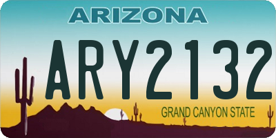 AZ license plate ARY2132