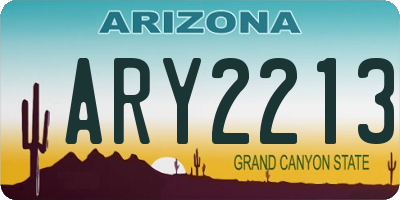 AZ license plate ARY2213