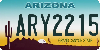 AZ license plate ARY2215