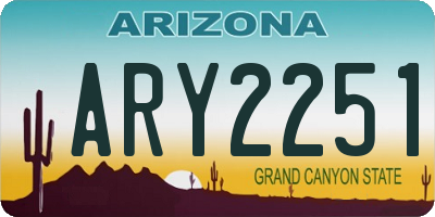 AZ license plate ARY2251
