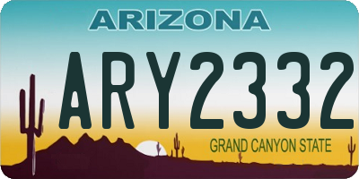 AZ license plate ARY2332