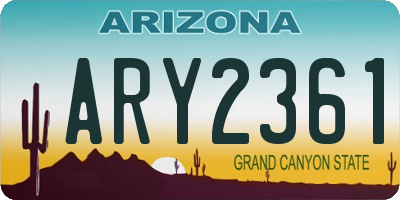AZ license plate ARY2361