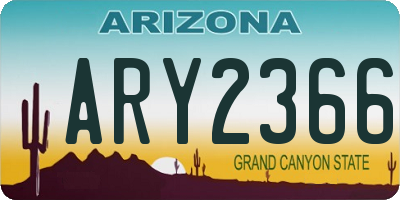 AZ license plate ARY2366