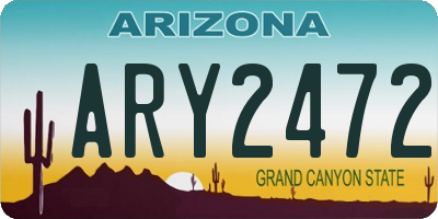 AZ license plate ARY2472