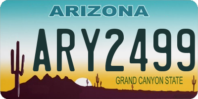 AZ license plate ARY2499
