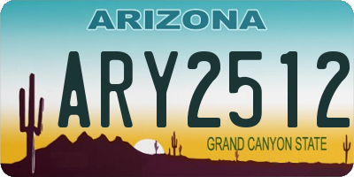 AZ license plate ARY2512