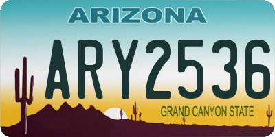 AZ license plate ARY2536