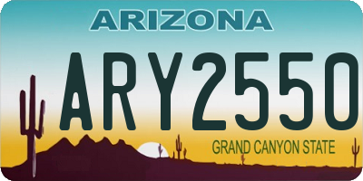 AZ license plate ARY2550
