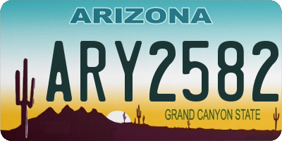 AZ license plate ARY2582