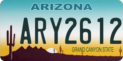 AZ license plate ARY2612