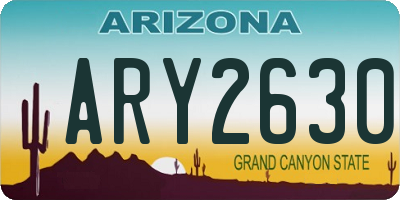 AZ license plate ARY2630