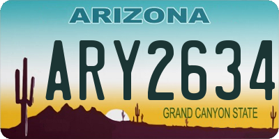 AZ license plate ARY2634