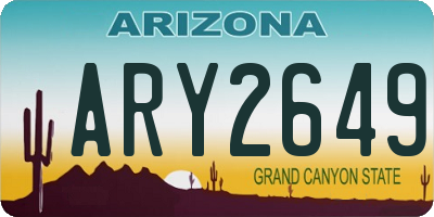 AZ license plate ARY2649