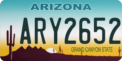 AZ license plate ARY2652