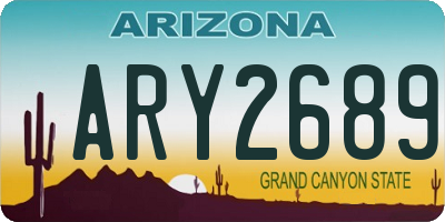 AZ license plate ARY2689
