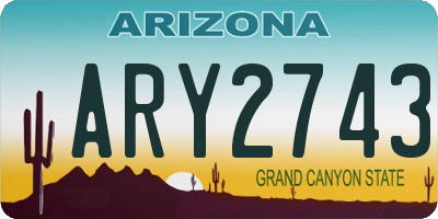 AZ license plate ARY2743