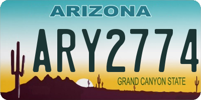 AZ license plate ARY2774